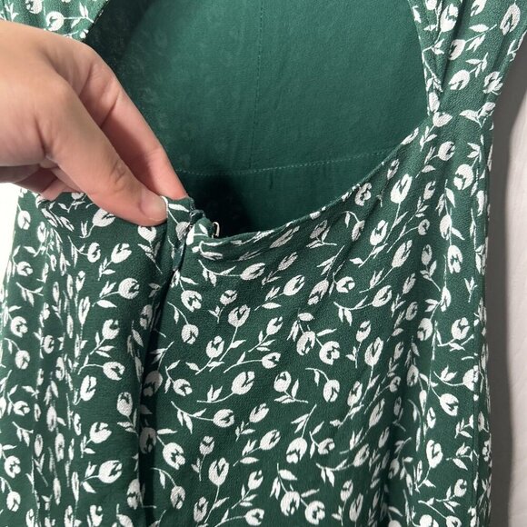 Reformation Brielle Green White Printed Short Sleeve Mini Dress Women's Size 2 - Picture 7 of 9